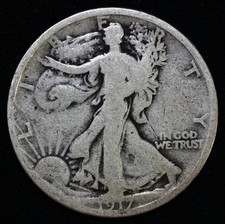 1917-S REVERSE S WALKING LIBERTY HALF DOLLAR OLD U.S. TYPE COIN picture