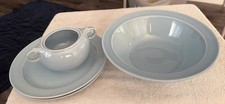Lu ray Pastels Light Blue4 Pcs - 2 #1239 8” Salad Plates, 8 7/8” Bowl, Soup Bowl picture