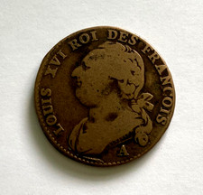 France 1792 Louis XVI 2 Sols French Revolution Coin Fine Exact Coin Shown DL991 picture
