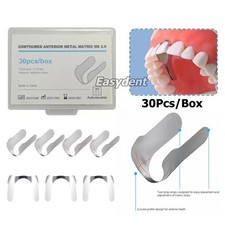 30Pcs Dental Anterior Matrix Bands Sectional Contoured Twin Matrices Metal Strip picture