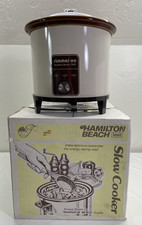 NEW Vintage 1984 Hamilton Beach SIMMER-ON 3.5qt Scovill Slow Cooker 439AL Almond picture