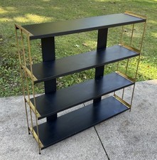 Vintage 1960s Mid Century Modern 4 Tier Shelf Open Bookcase Plant Stand 36