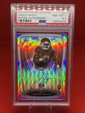 2014 Bowman Chrome JAMES WHITE PATRIOTS Rookie Auto Refractor #66 PSA 8.5 Pop 1 picture