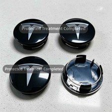 4PCS 56mm/2.2in White/Black Wheel Center Caps for Tesla Model 3/S/X/Y picture