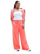 NWT- Athleta Retroterry High Rise Wide Leg Cargo Pants Orange Size-XL picture