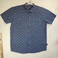 Patagonia Go To Shirt Mens Large Blue Geometric Mountain Print SS 52691 SP22 picture