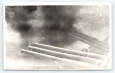 c1918 USS New Mexico BB-40 Guns Firing RPPC Battleship 14-Inch Turret Navy picture