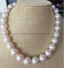 Huge 12-14mm Round Genuine Natural South Sea White Pearl Necklace 14-36 inches picture
