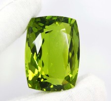 112.65 Ct Natural Green Peridot Cushion Cut Certified Loose Gemstone picture