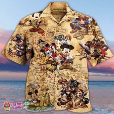 Disney Pirates Mickey Mouse Family Unisex Hawaiian Shirt picture