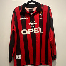 Lotto AC Milan Weah #9 Long Sleeve Soccer Jersey Red/Black Men's M picture