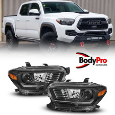 For 16-21 Toyota Tacoma Black Projector Headlight Lamp DRL W/O LED Left+Right picture