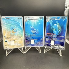 Squirtle/Wartortle/Blastoise 151 set GLOSS DEBIT CARD SKIN STICKERS picture