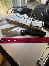 Vintage 1997 Spyderco Military ATS-34 C36GS Serrated G10 Box Paperwork Receipt picture