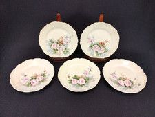 5 Vintage Limoges France Plates JPL T&V Hand Painted Floral Gold Trim 6.5