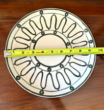 Themis-Z Porcelain Kyma Green Salad Plate, Hand Painted Geometric, 9-5/8” picture