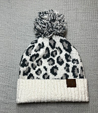 C.C Exclusives Women's One Size Knit Beanie Hat Pom Pom Leopard Logo Fall picture