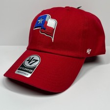 Texas Rangers Hat '47 Brand Clean Up Flag Logo Strapback Adjustable Cap Red MLB picture