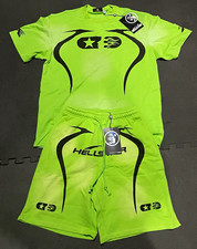 HELLSTAR Men's 2-Piece T-Shirt & Shorts Graphic Logo Drawstring Green/Black M picture