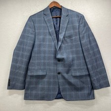 Lauren Ralph Lauren Blazer Mens 44L Blue Plaid Sport Coat Jacket Professional picture