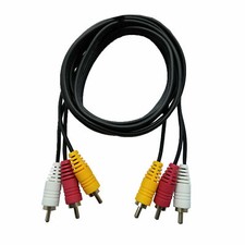 SatelliteSale AV Male to Male 3 RCA Audio Video Composite Cable Black (6 feet) picture