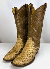 Vintage Justin Python Snake Skin Cowboy Boots Men 8 D Western Snip Toe 8679 picture