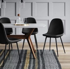 2pk Copley Dining Chairs Faux Leather Midnight Black - Threshold: picture