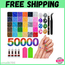 50000pcs Rhinestones Bedazzling Kit, 30 Colors 3mm Flatback Resin Bedazzler Gems picture