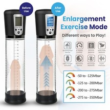 Vacuum Electric Penis Pump Digital rechargeable Male Men Penis Enlarger Growth picture