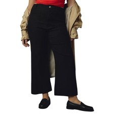 Anthropologie Maeve Colette Black Wide Leg Cropped Pants Size 20W Minimalist picture