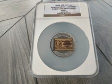 1893 E-40B EGLIT ALUMINUM TOKEN MEDAL ADMISSION PASS 51mm CHICAGO EXPO NGC MS 62 picture