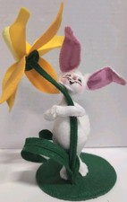 ANNALEE  2014 Easter Bunny Holding Daffodil Free Standing Table Decor picture