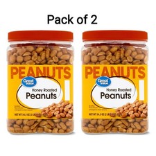(2 PACK) Great Value Honey Roasted Peanuts, 34.5 oz picture