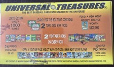 UNIVERSAL TREASURES Baseball Box 24 Packs- 2 VINTAGE 1952-79; 22 From  1980-13 picture