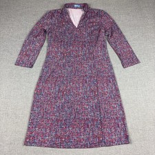 J McLaughlin Dress Womens Medium Multicolor Geometric V-Neck 3/4 Sleeve Stretch picture