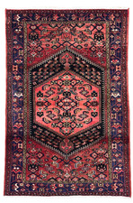 Vintage Zanjan 4x7 Tribal Geometric Hand Knotted Wool Oriental Area Rug Red Boho picture