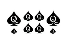 8 Queen of Spades Temporary Tattoos, Erotic Kinky QOS Tattoo Body Art picture