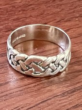 Celtic Knotwork Sterling Silver 925 Peter Stone Ring size 8.5 New picture