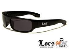 LOCS OG Biker Shades Original Gangster Men's BLACK Designer Sunglasses Dark Lens picture