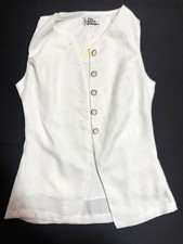 Jon Anna white Blouse Small School Work Office Professional Tank picture