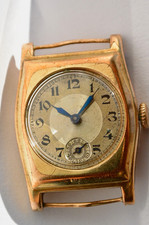 Vintage 1920s Art Deco Men's Tank Watch - 25.7mm x 35.6mm Engraved Gold Plated picture