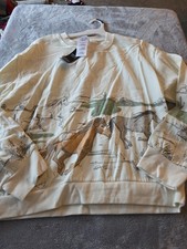Nwt Isaac Morris Cream Colored Horses Running Sweater Size Large For Women picture