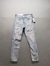 H&M Men Jeans 29 Blue Denim Skinny Leg Distressed 5 Pockets Outdoor Streetwear picture