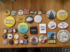 VTG Lot RARE Badge Button Pinback Political Movie Band BLACK PANTHER Starwars picture