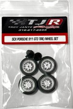 SCX 1/32 Stock Tires, Silver Wheels & struts sets for PORSCHE 911 - New picture