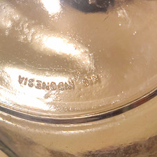 Vintage KIG Indonesia Clear Glass Apple Shaped Bowl Candy Dish Embossed Leaf picture