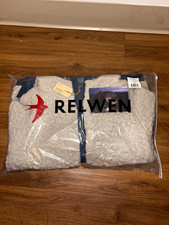 RELWEN Full Zip Jacket White/Blue Trim Logo Size L Short Outdoor picture