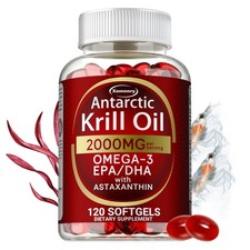 Antarctic Krill Oil 2000mg - Omega-3,EPA, DHA, Astaxanthin,Heart and Skin Health picture