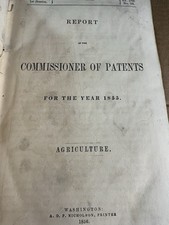 1855 Report Of The Commissioner Of Patents; Agriculture HC picture