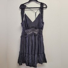 Entro Summer Dress Black Lace and Ruffle Size L picture